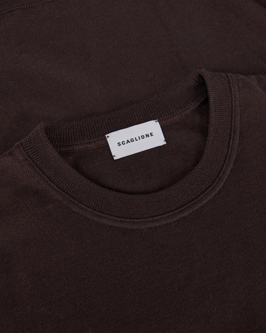Scaglione ROUND NECK COMPACT MERINO EBANO Affare Del Giorno