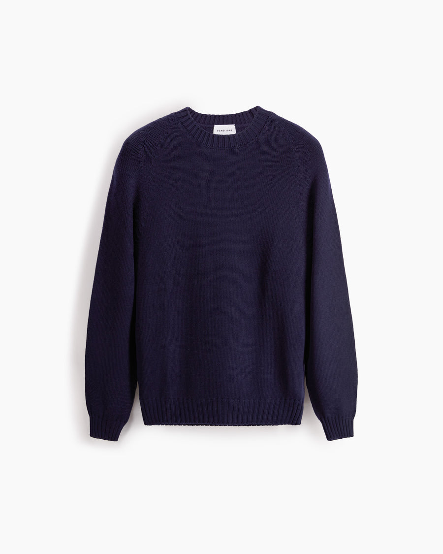 Scaglione ROUND NECK RAGLAN SOFT MERINO NAVY Offerta