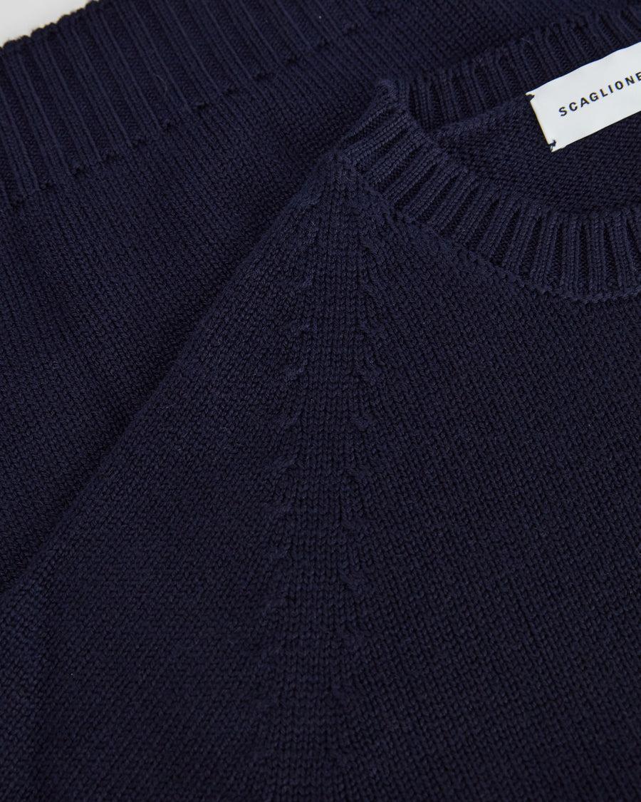 Scaglione ROUND NECK RAGLAN SOFT MERINO NAVY Offerta