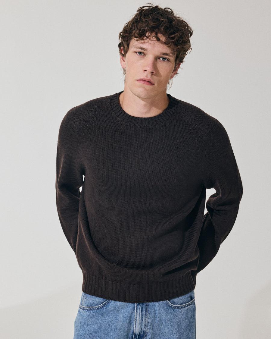 Scaglione ROUND NECK RAGLAN SOFT MERINO EBANO Economico