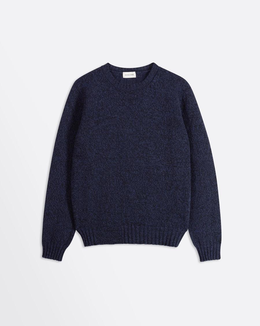 Scaglione ROUND NECK SEAMLESS SOFTWOOL NAVY In Vendita