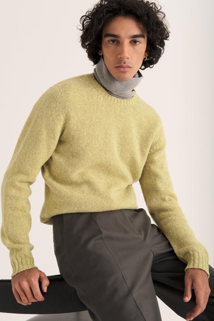 Scaglione ROUND NECK SEAMLESS SOFTWOOL LIME Saldi