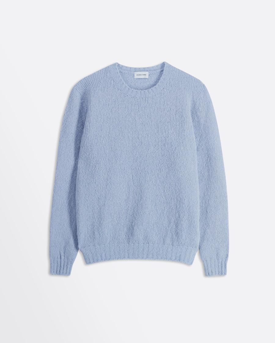 Scaglione ROUND NECK SEAMLESS PUFFED CASHMERE CELESTE Saldi Di Fabbrica