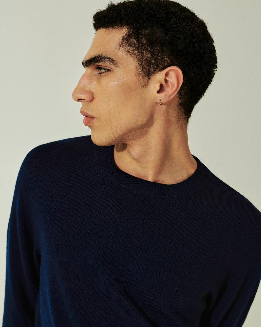 Scaglione GIROCOLLO SENZA CUCITURE MERINO NAVY Negozio