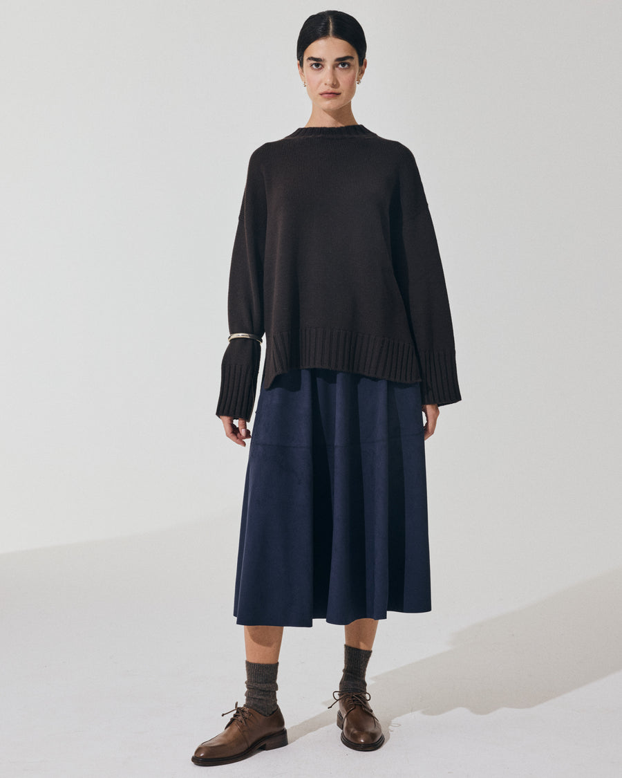 Scaglione ROUND NECK BOXY SOFT EBANO Nuovo