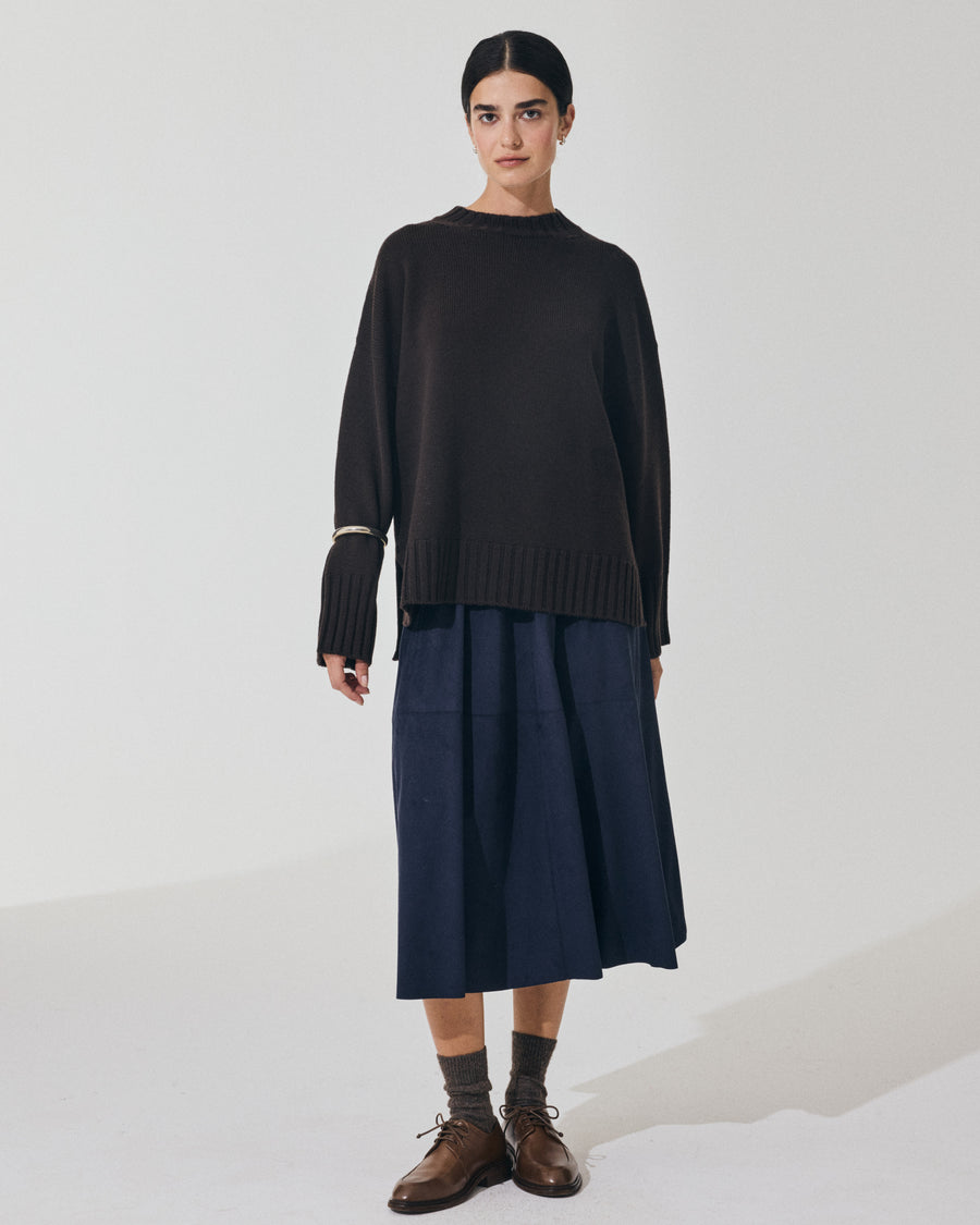 Scaglione ROUND NECK BOXY SOFT EBANO Nuovo