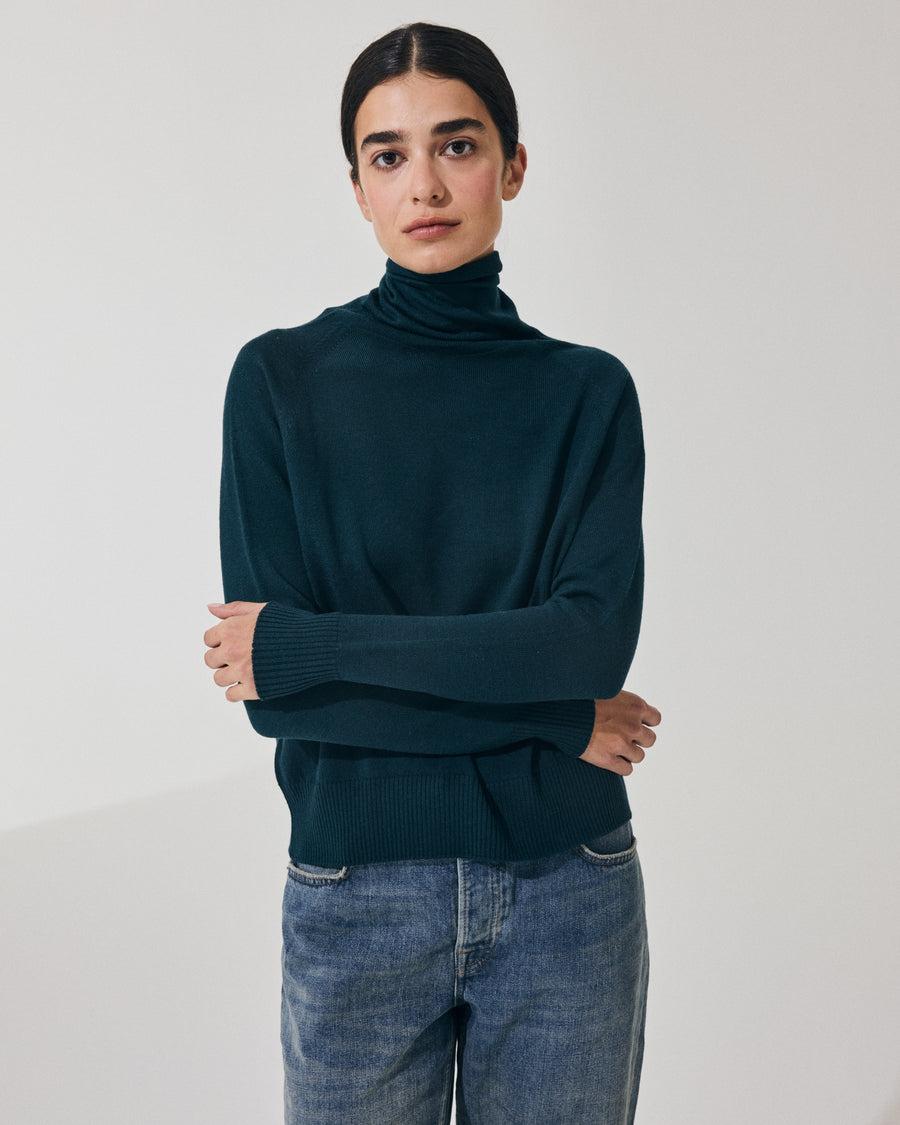 Scaglione MOCK N.RAGLAN SEAMLESS MERINO FOREST Prezzo Ridotto