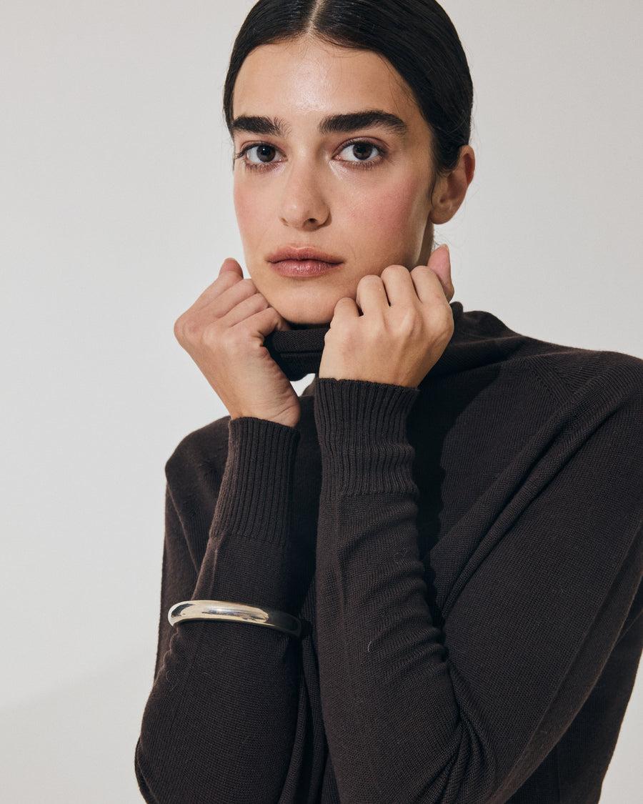 Scaglione MOCK N.RAGLAN SEAMLESS MERINO EBANO Sottocosto