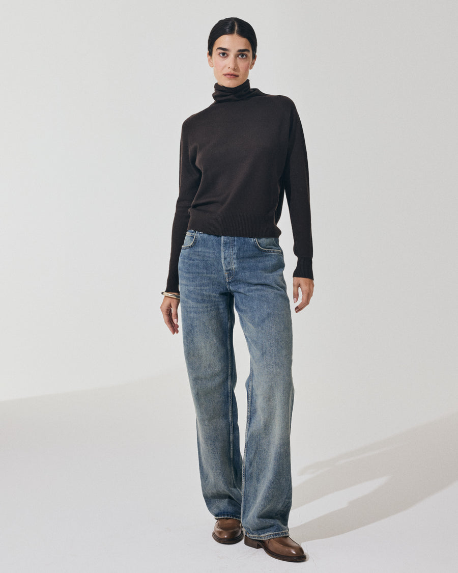 Scaglione MOCK N.RAGLAN SEAMLESS MERINO EBANO Sottocosto