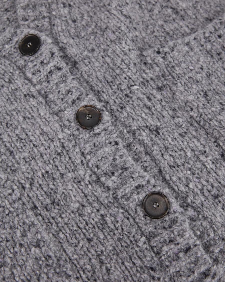 Scaglione MAXI CARDIGAN CASHMERE MULINE' GREY Vendita Calda