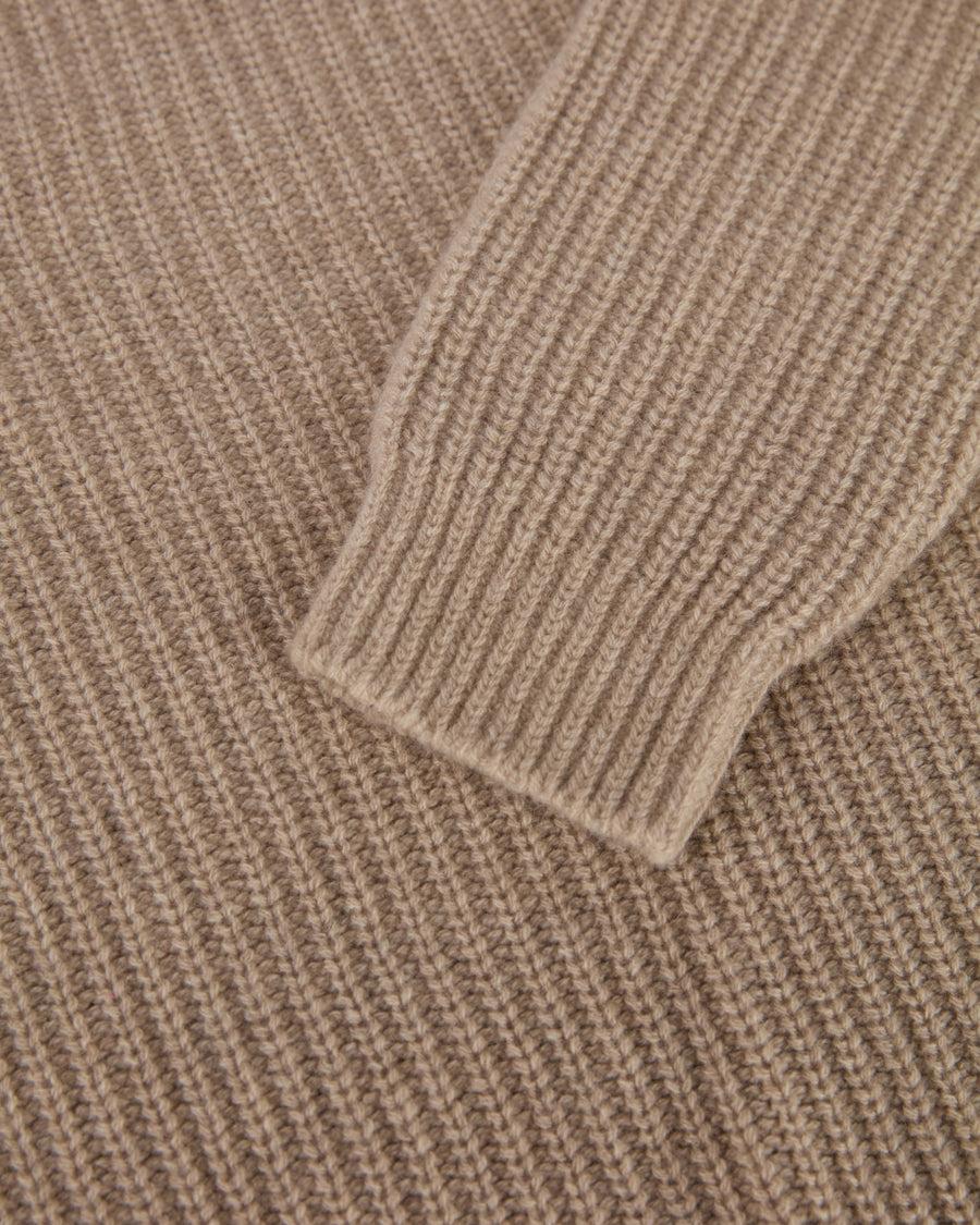 Scaglione ROUND NECK PANNOCCHIA RAGLAN HYBRD CASHMERE SAND Moda