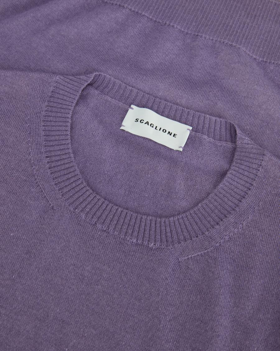 Scaglione ROUND NECK CASH-SILK PURPLE In Linea