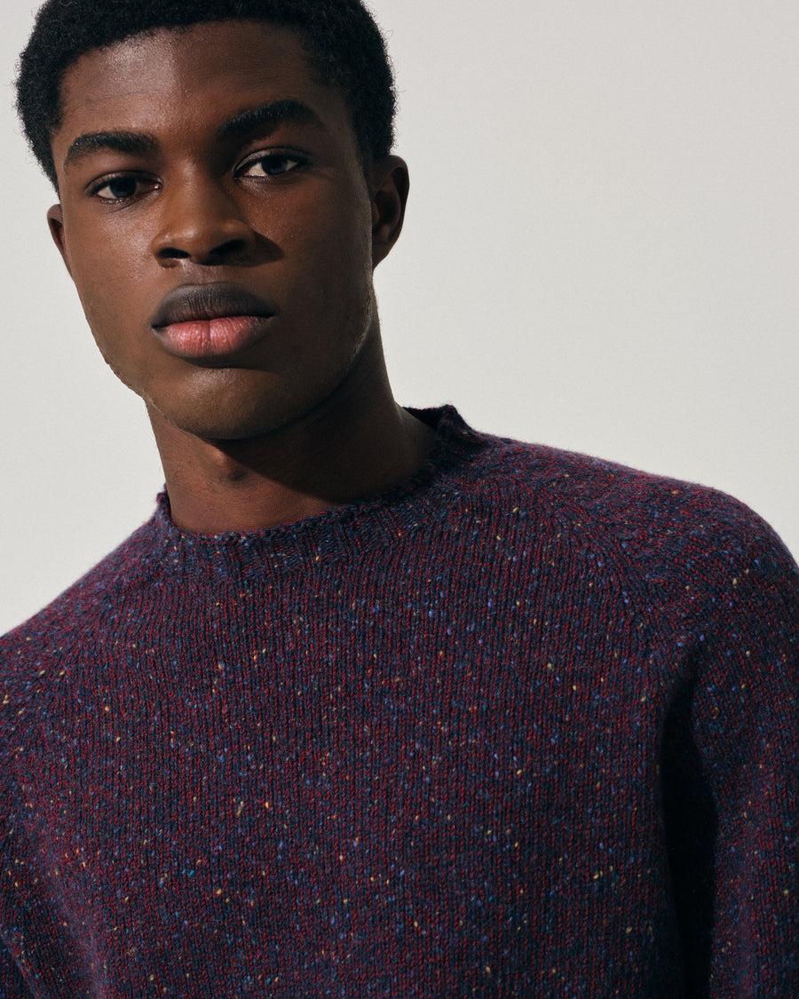 Scaglione ROUND NECK RAGLAN TWEEDMOULINE' NAVY Sottocosto