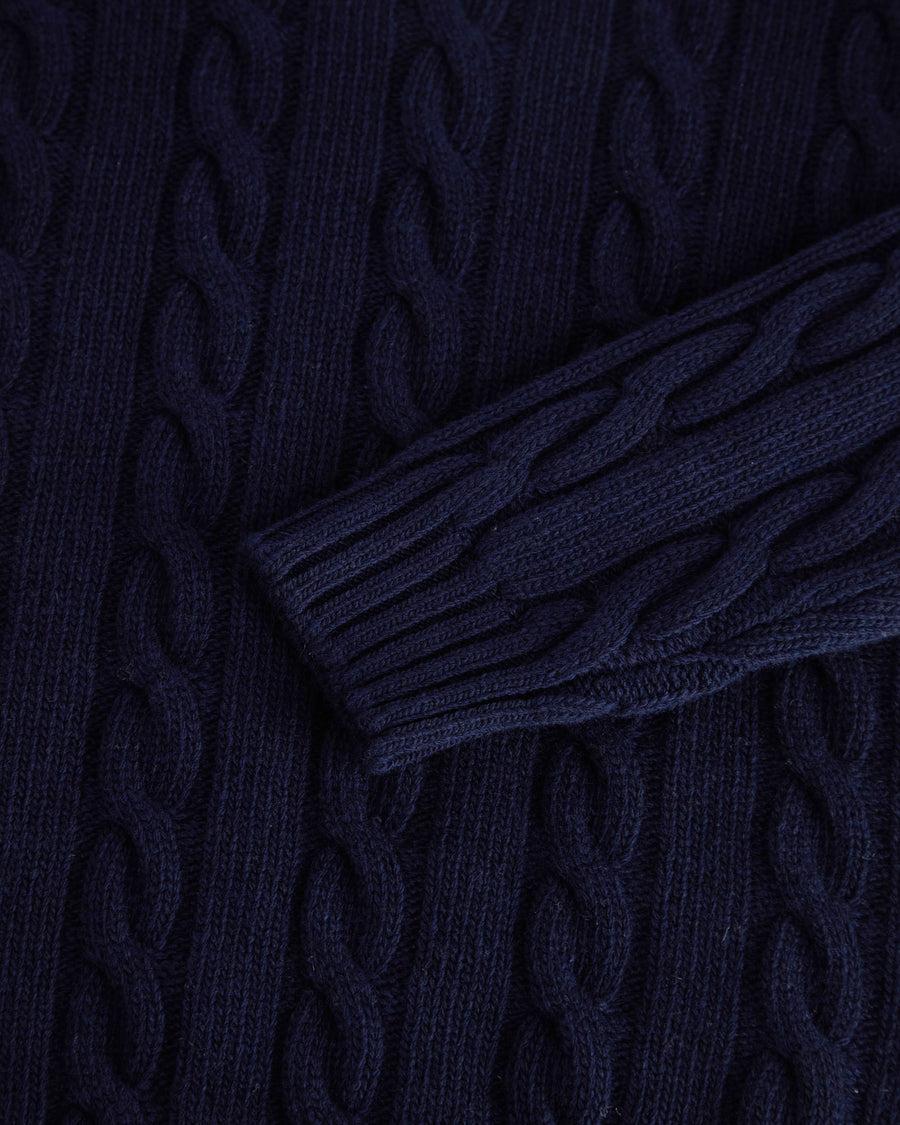 Scaglione TURTLE NECK CABLES MIX CASH NAVY Novità