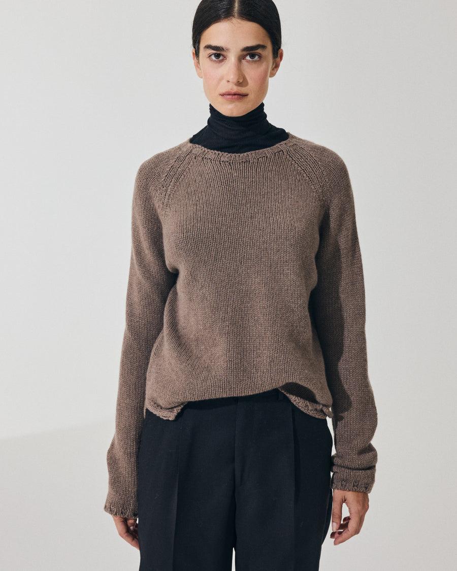 Scaglione BOAT NECK SUPER SOFT TAUPE Nuova