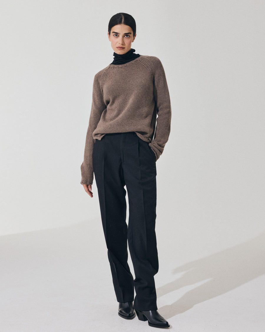 Scaglione BOAT NECK SUPER SOFT TAUPE Nuova