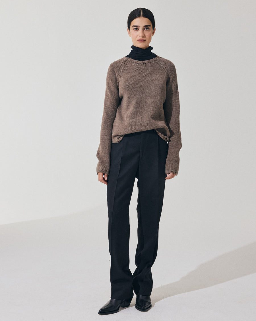 Scaglione BOAT NECK SUPER SOFT TAUPE Nuova