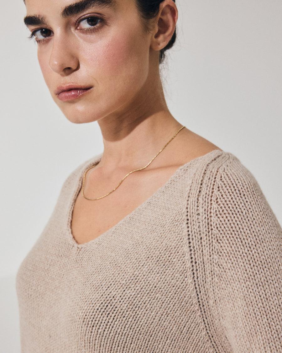 Scaglione V NECK SUPER SOFT SAND Nuovo