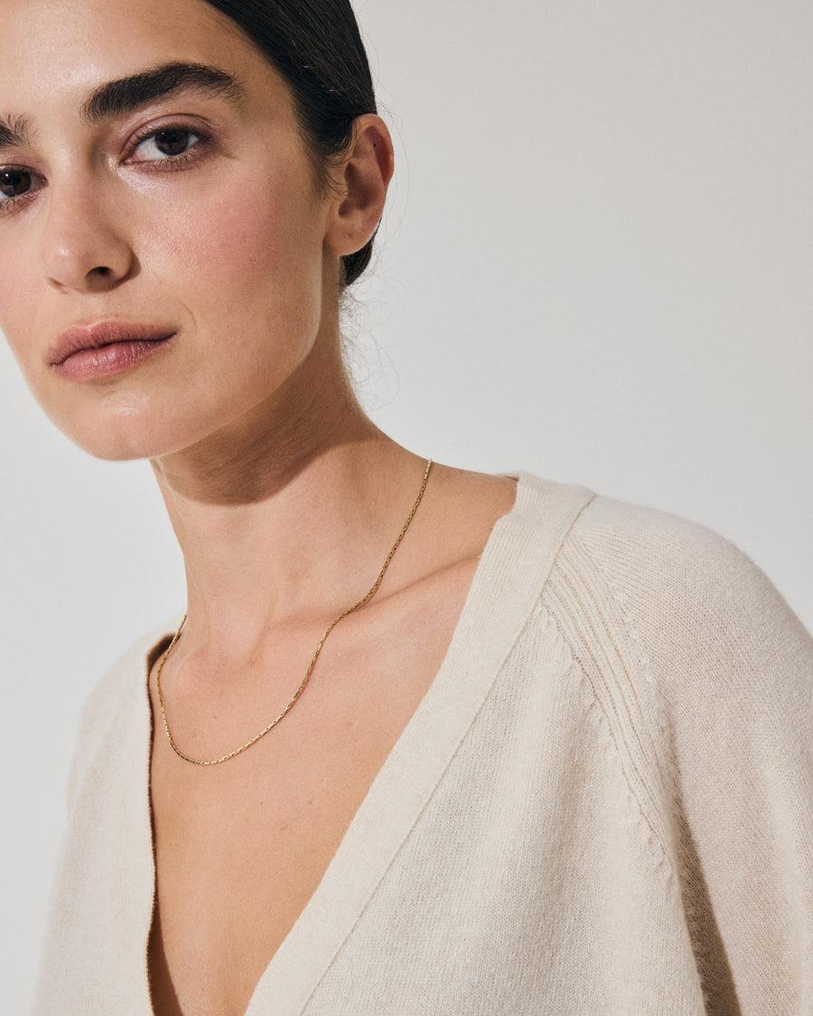Scaglione CARDIGAN RAGLAN RIBBED SIDES MILK Vendita