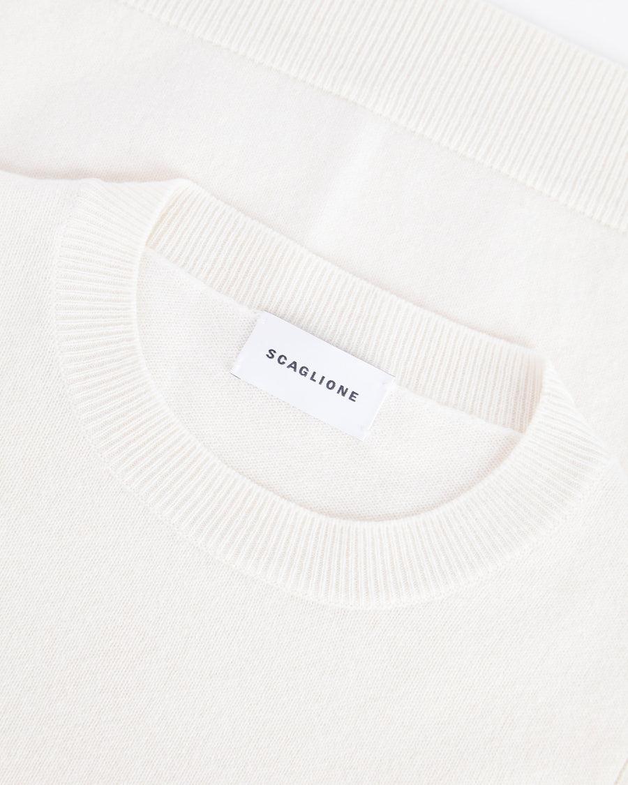 Scaglione ROUND NECK RIBBED SIDES MILK Soddisfazione Garantita