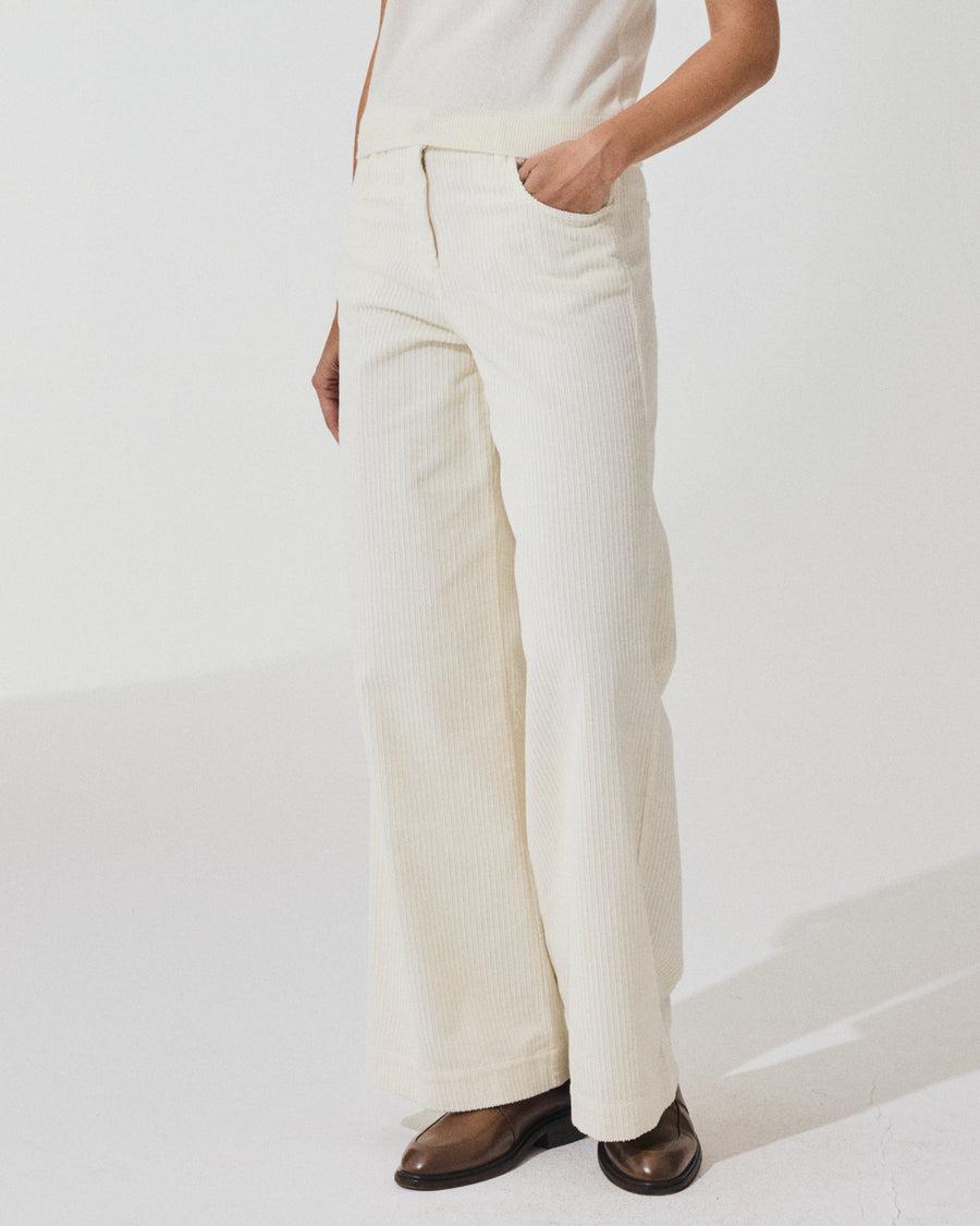 Scaglione PANT 5 TASCHE FLARE VELVET LATTE Negozi Online
