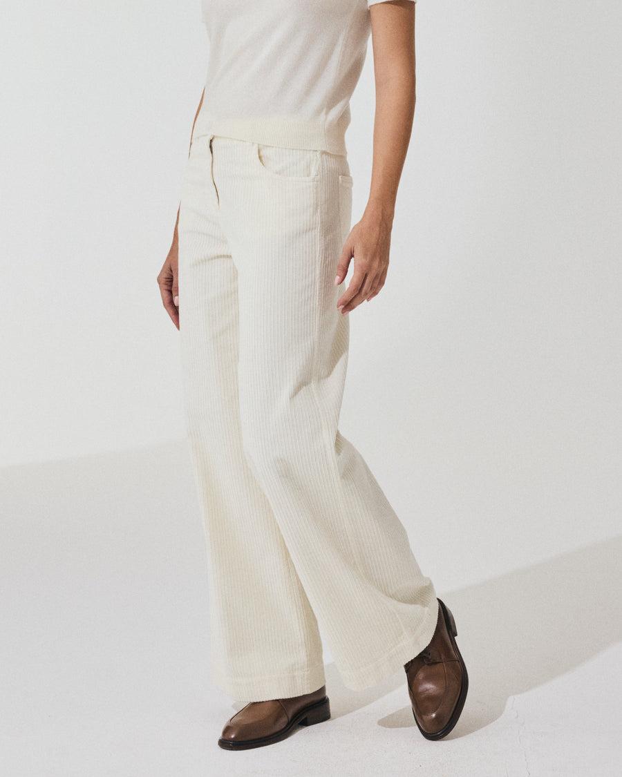 Scaglione PANT 5 TASCHE FLARE VELVET LATTE Negozi Online