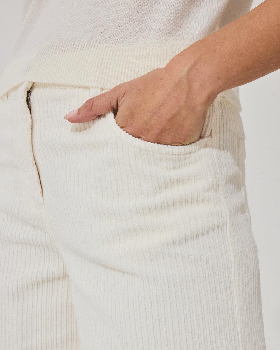 Scaglione PANT 5 TASCHE FLARE VELVET LATTE Negozi Online