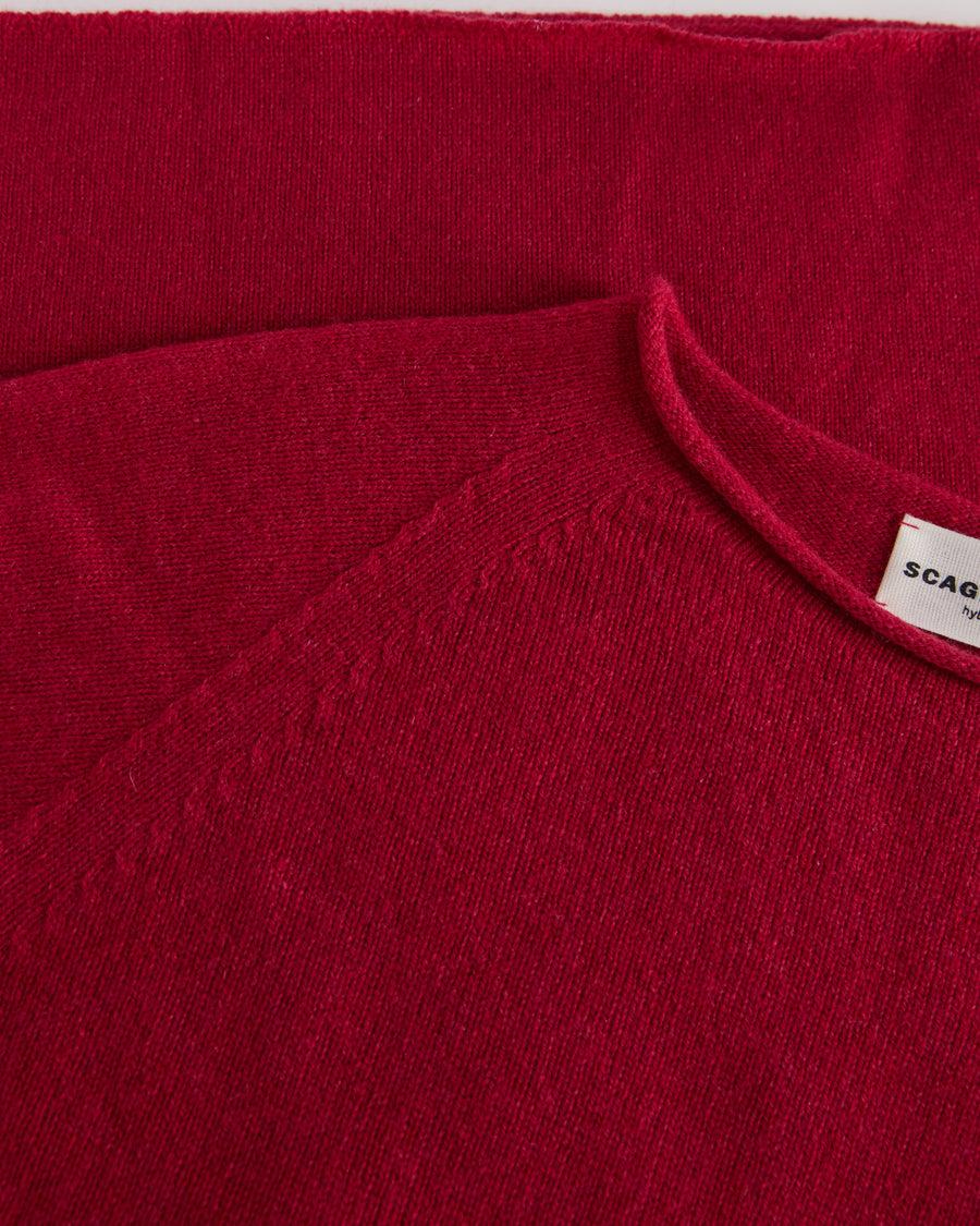 Scaglione ROUND NECK RAGLAN SEAMLESS HYBRID CASHMERE MAGENTA Nuova