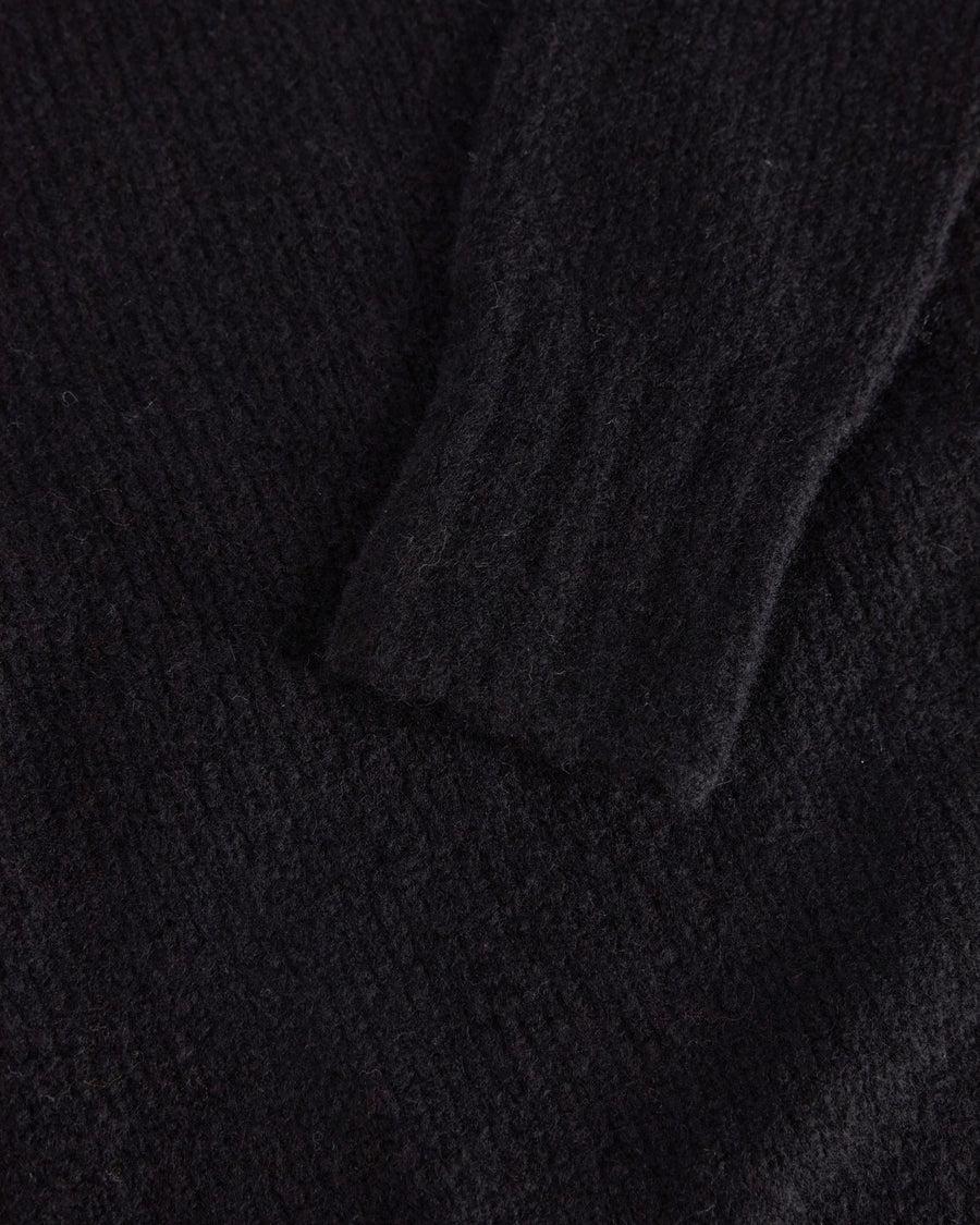 Scaglione ROUND NECK SLIM PUFFED CASHMERE SEAMLESS BLACK Moda