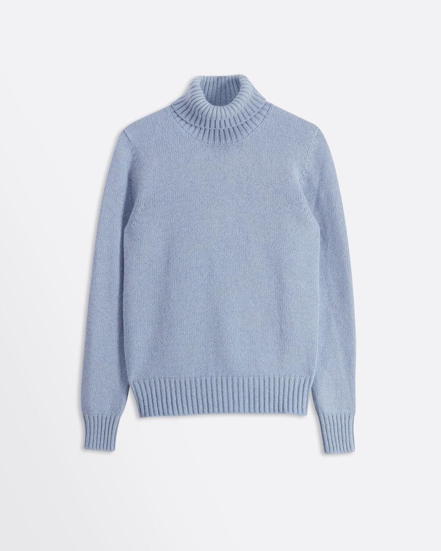Scaglione TURTLE NECK SOFT HYBRID CASHMERE CELESTE Italia