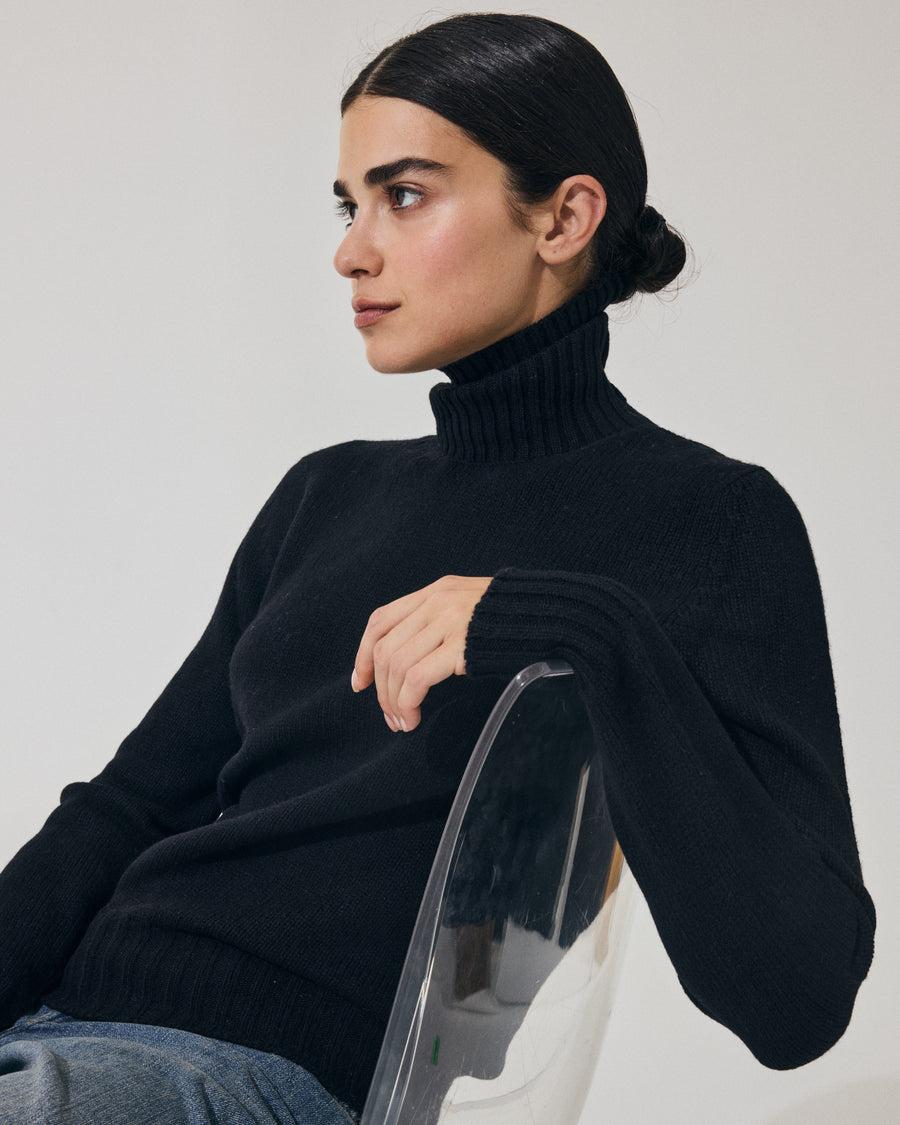 Scaglione TURTLE NECK SOFT HYBRID CASHMERE BLACK 2025