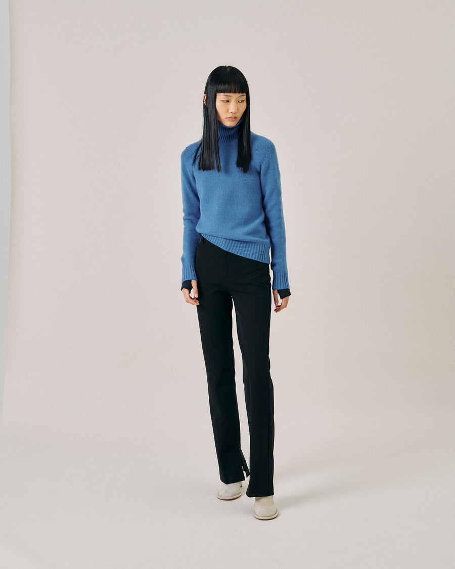 Scaglione TURTLE NECK SOFT HYBRID CASHMERE CORNFLOWER In Linea