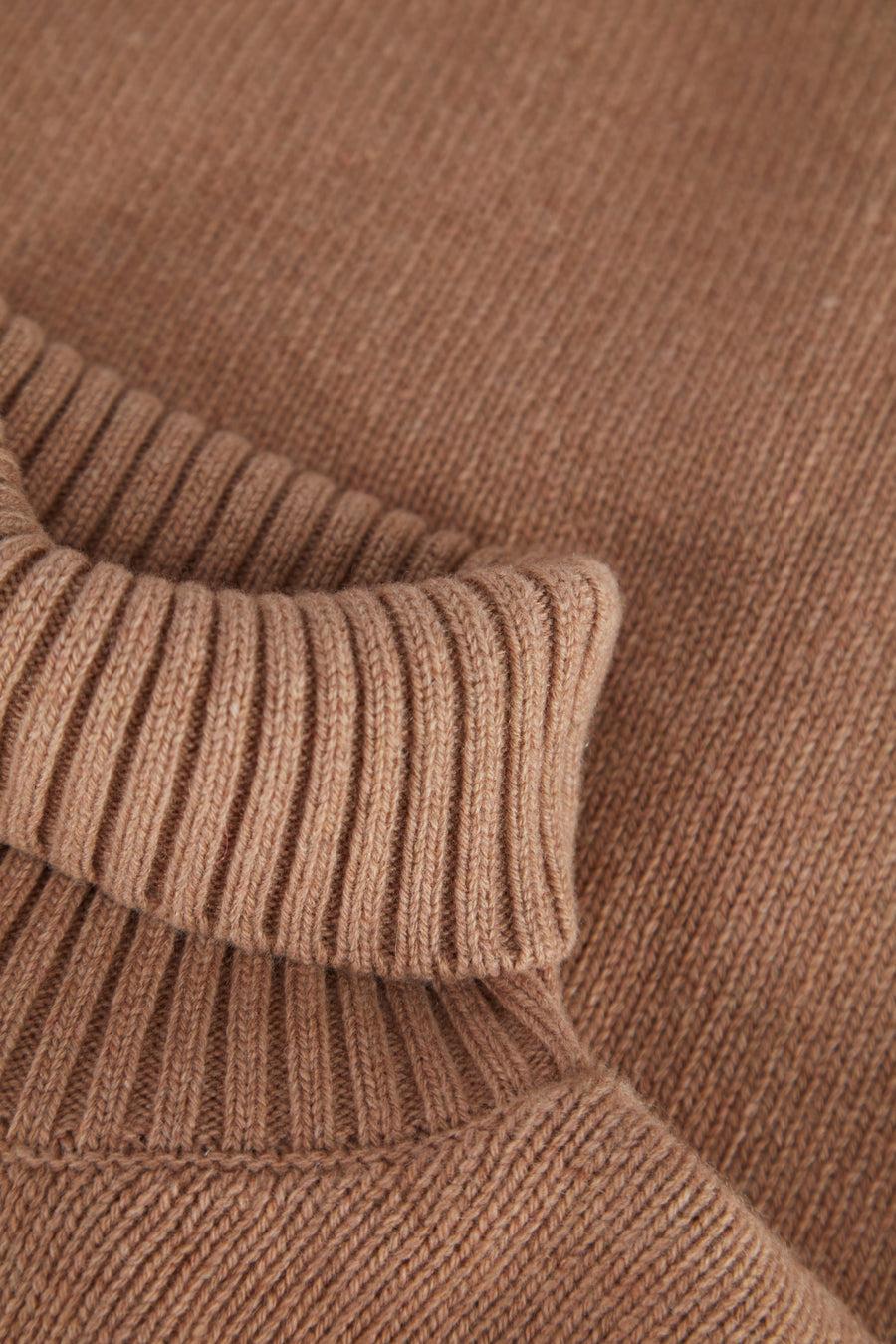 Scaglione TURTLE NECK SOFT HYBRID CASHMERE CARAMEL Nuovo