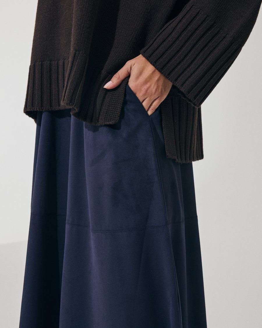 Scaglione SKIRT RUOTA ECOSUEDE NAVY Presa