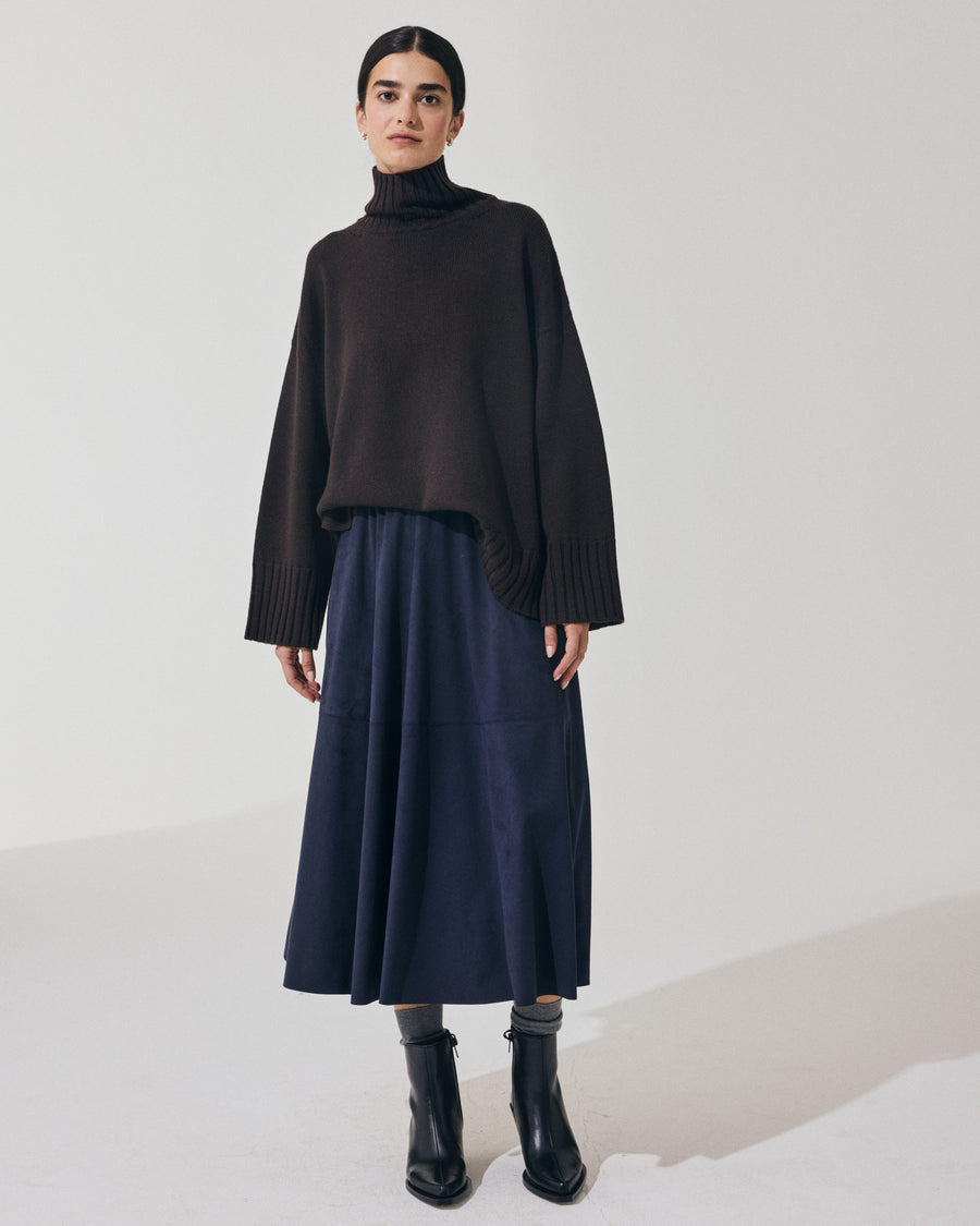 Scaglione SKIRT RUOTA ECOSUEDE NAVY Presa