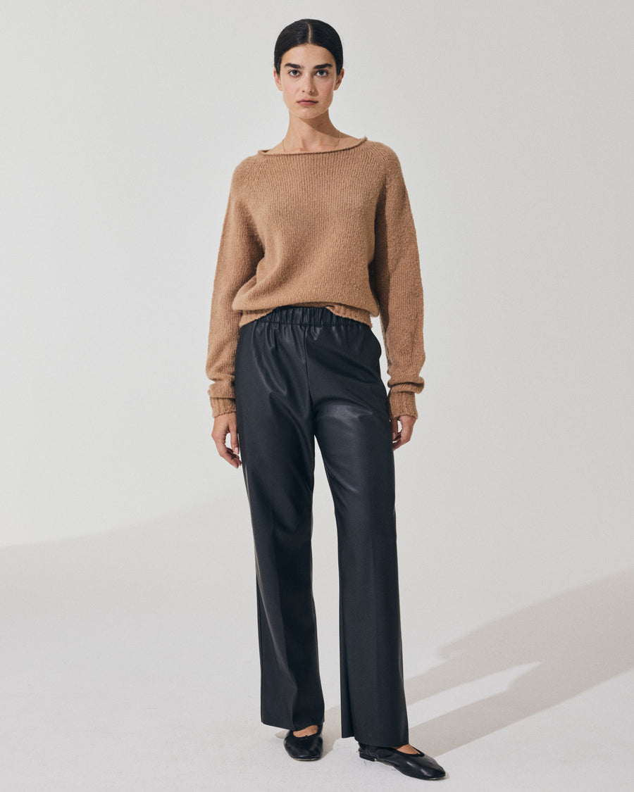 Scaglione PANT DRITTO ECOPELLE BLACK Saldi