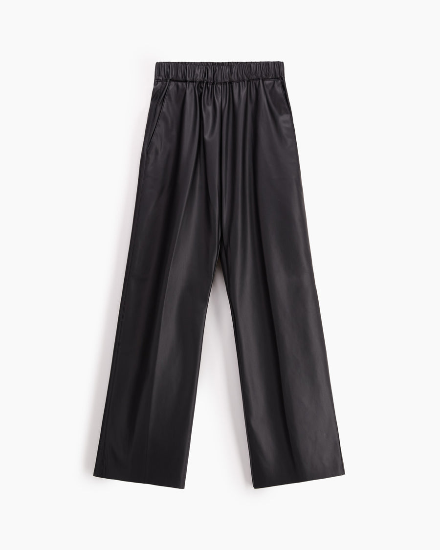 Scaglione PANT DRITTO ECOPELLE BLACK Saldi