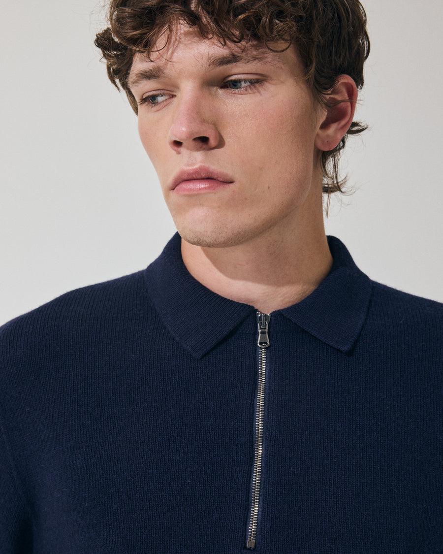 Scaglione POLO ZIP SEAMLESS MIXCASH NAVY Vendita Economica