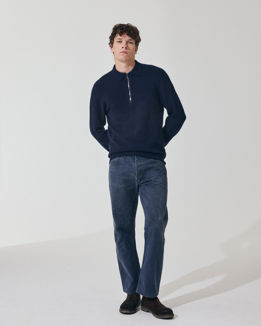 Scaglione POLO ZIP SEAMLESS MIXCASH NAVY Vendita Economica