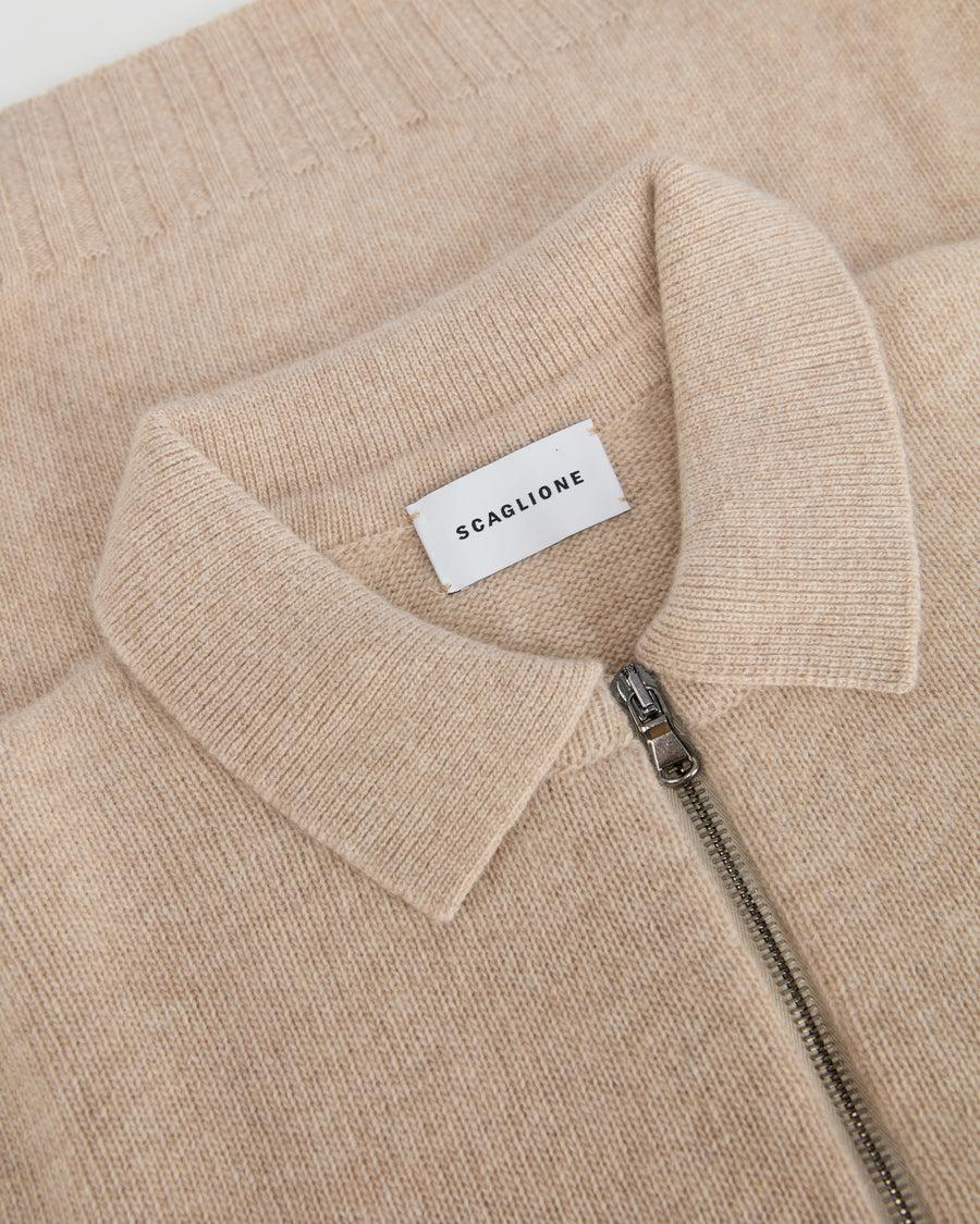 Scaglione POLO ZIP SEAMLESS MIXCASH SAND Saldi Di Fabbrica