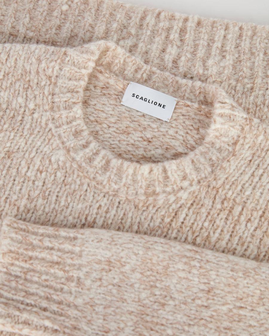Scaglione ROUND NECK OVER MOULINE' CARAMEL Moda