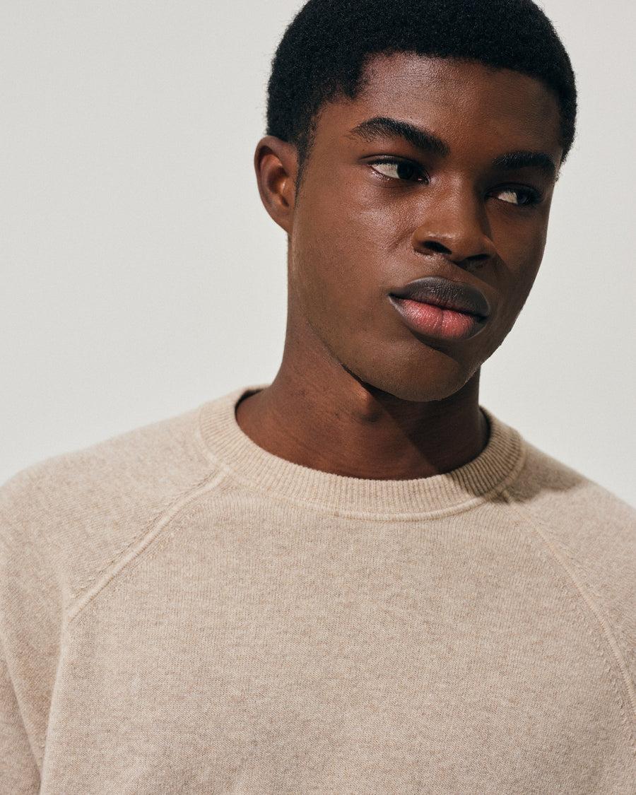 Scaglione ROUND NECK RAGLAN MIX CASH SAND Grande vendita