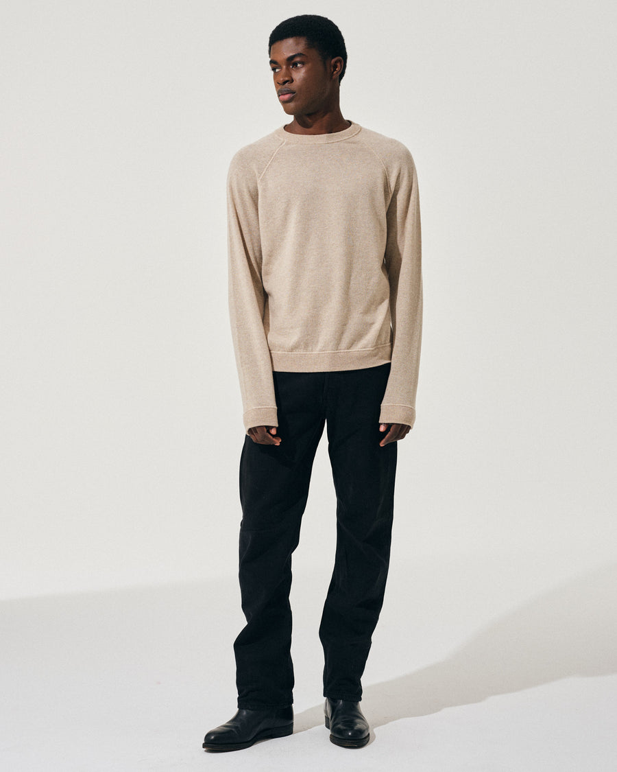 Scaglione ROUND NECK RAGLAN MIX CASH SAND Grande vendita