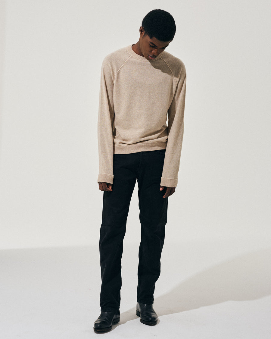 Scaglione ROUND NECK RAGLAN MIX CASH SAND Grande vendita