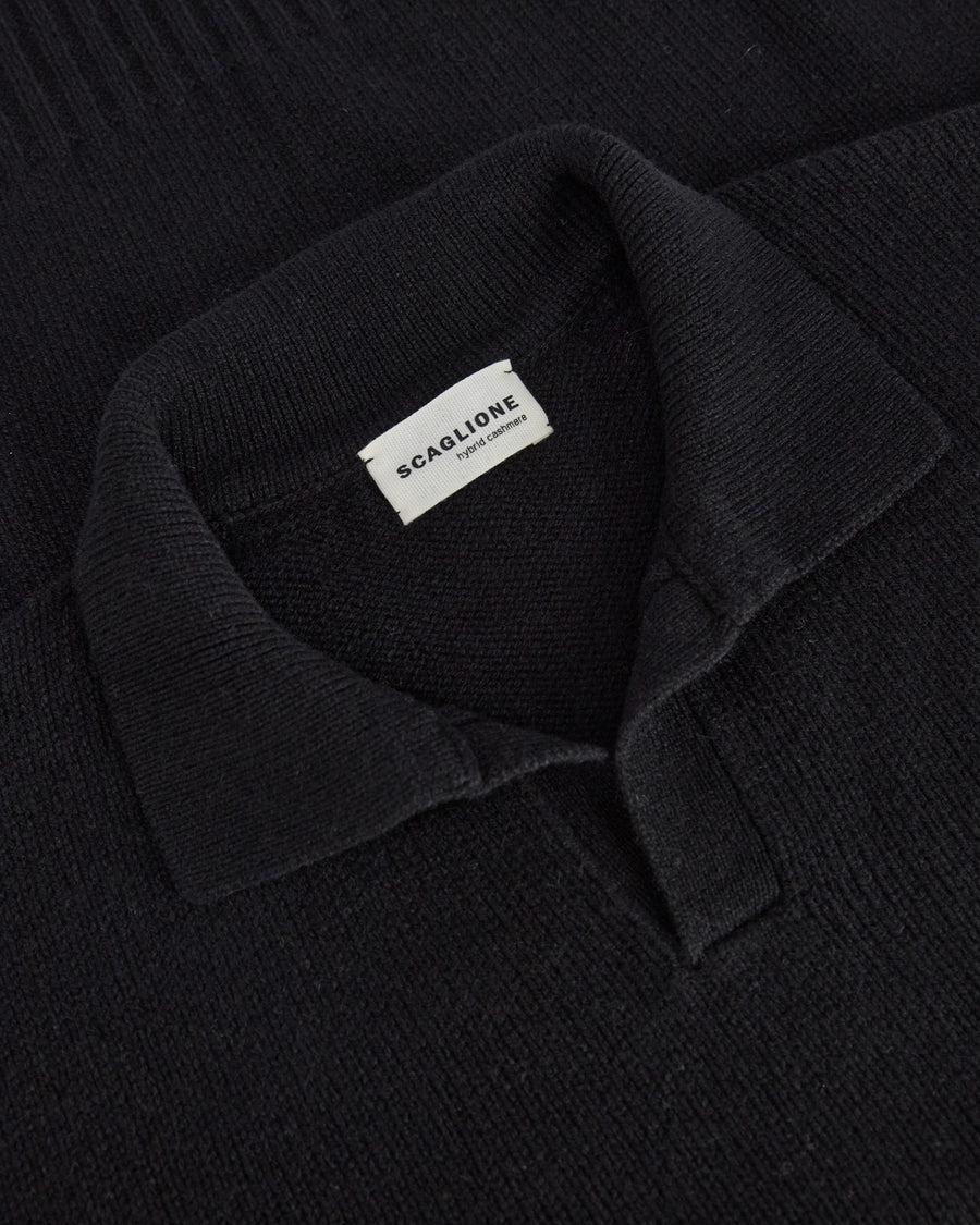 Scaglione OPEN POLO HYBRD CASHMERE BLACK Fino Al -60%