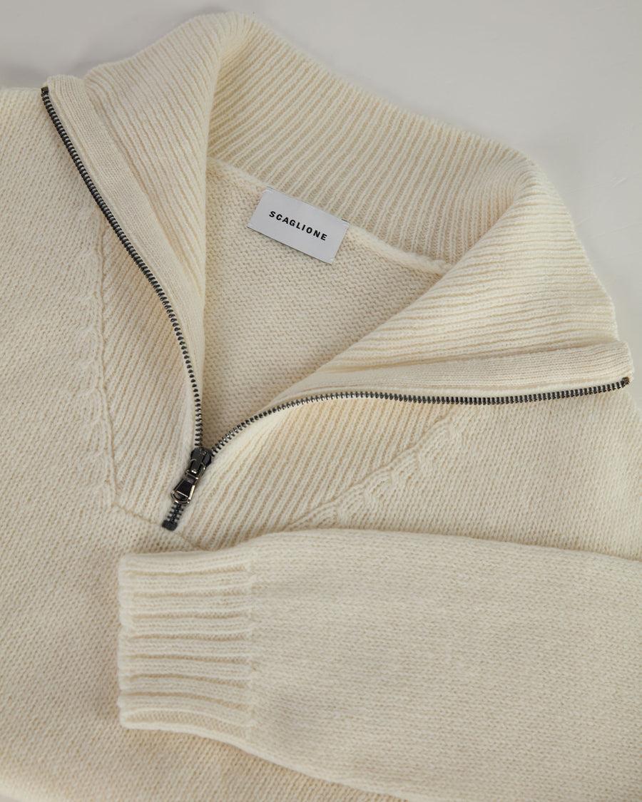 Scaglione MOCK NECK ZIP SOFTWOOL ICE Sottocosto