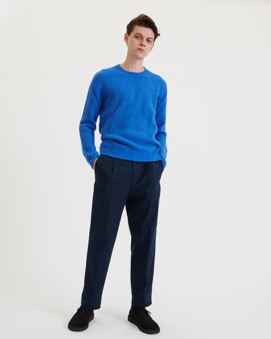 Scaglione ROUND NECK SEAMLESS PUFFED CASHMERE CORNFLOWER Italy