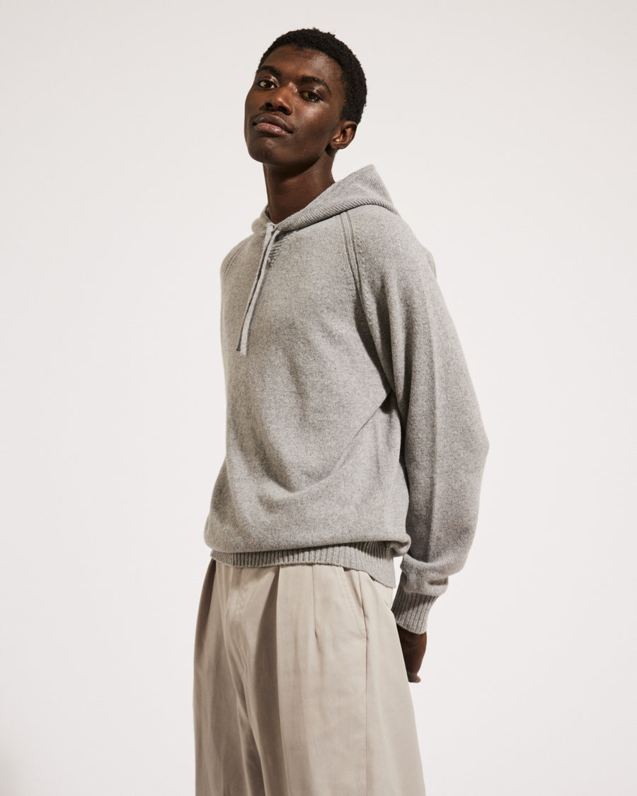 Scaglione HOODIE RAGLAN HYBRD CASHMERE GREY Italia