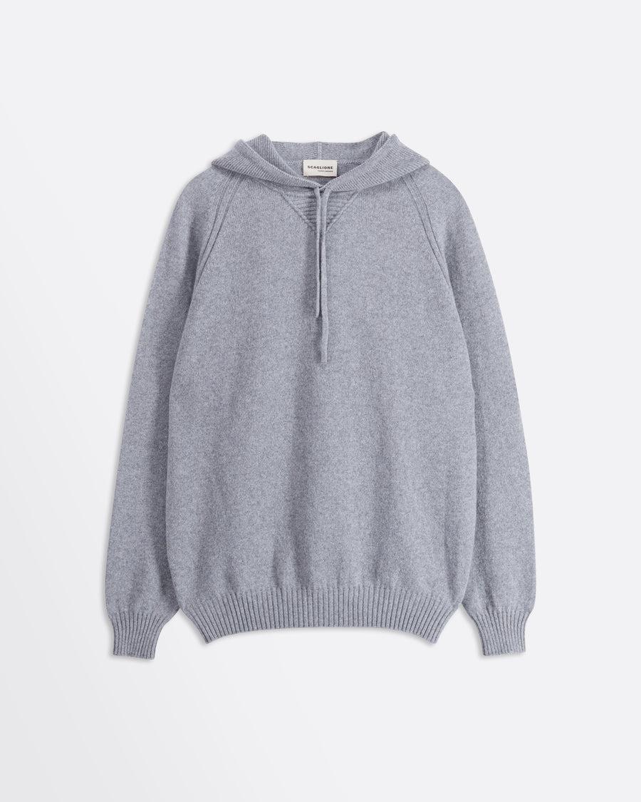 Scaglione HOODIE RAGLAN HYBRD CASHMERE GREY Italia