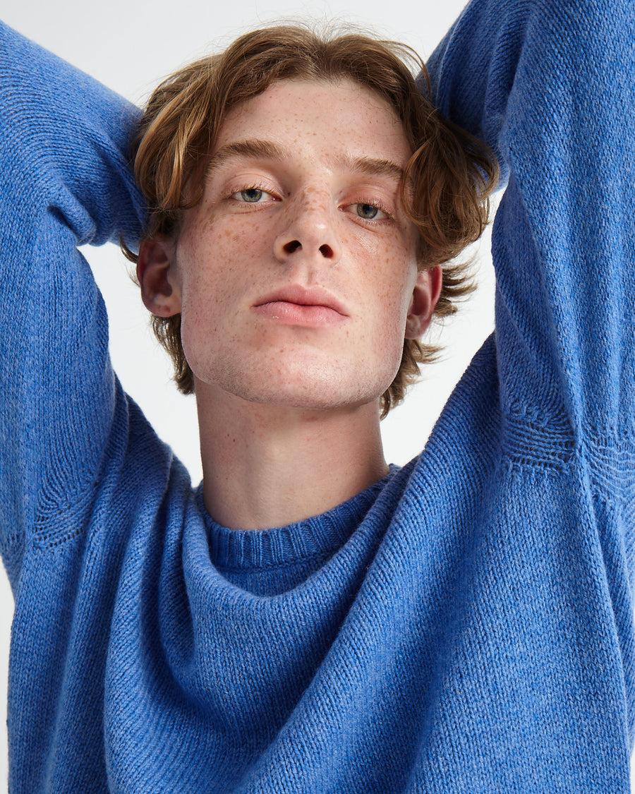 Scaglione ROUND NECK SEAMLESS SOFTWOOL CORNFLOWER Soddisfazione Garantita